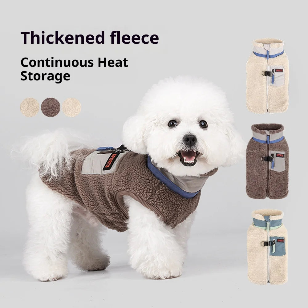 Sherpa-Lined Dog Vest – Winter Coat for Small Breeds