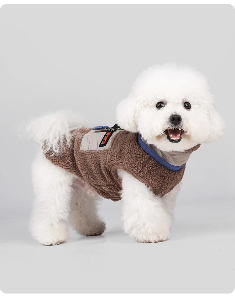 Sherpa-Lined Dog Vest – Winter Coat for Small Breeds