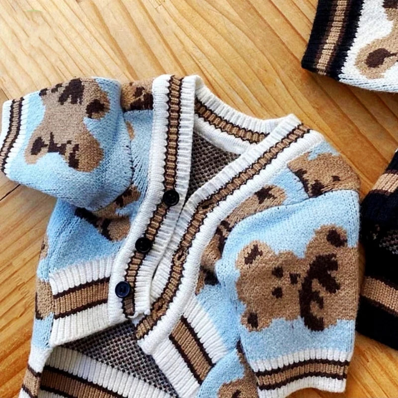 Striped Dog Sweater – Warm Knit Cardigan for Small Breeds