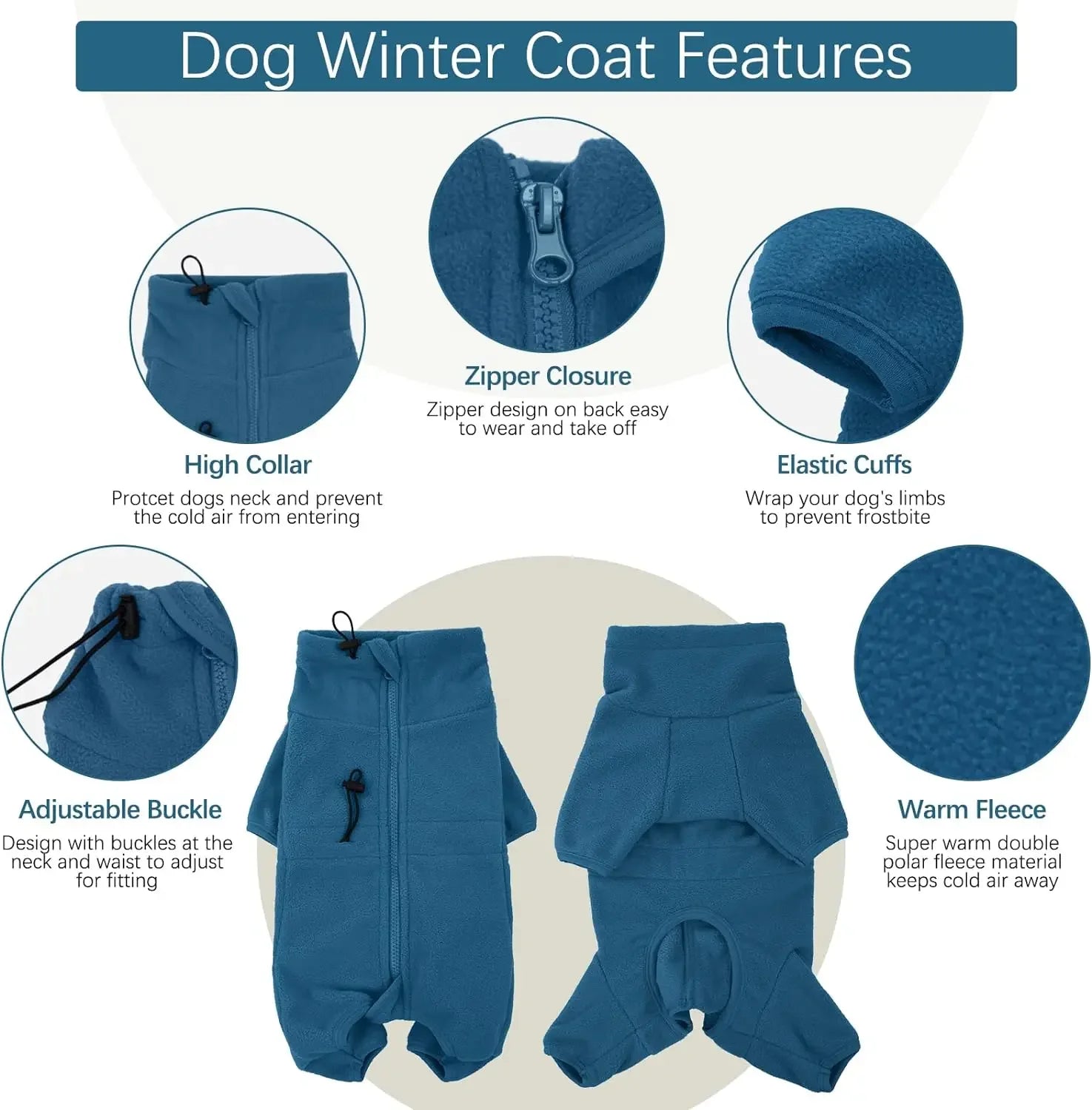 Fleece Dog Pajamas – Soft Thick Winter Pullover