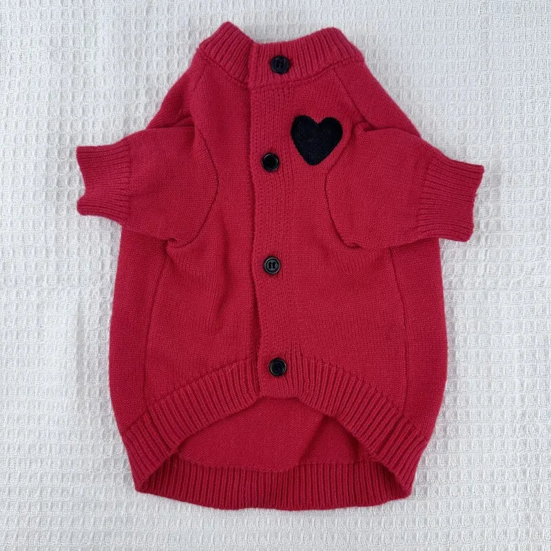 Love Print Dog Hoodie – Cozy Sweater for Small & Medium Dogs