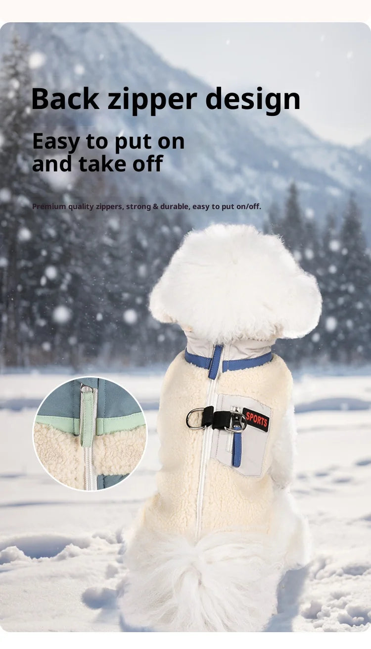 Sherpa-Lined Dog Vest – Winter Coat for Small Breeds