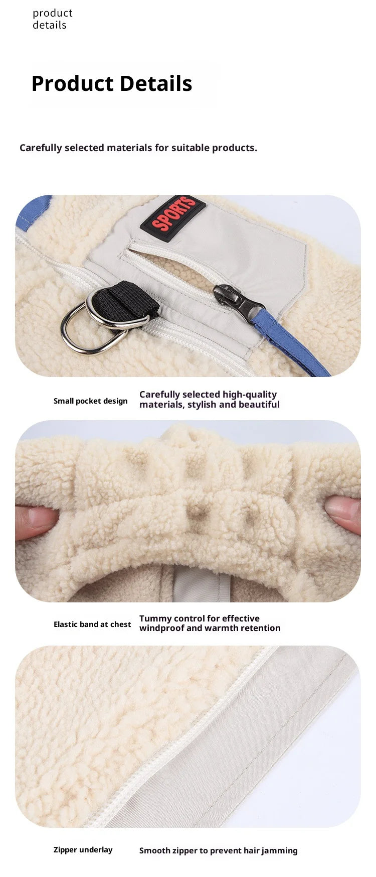 Sherpa-Lined Dog Vest – Winter Coat for Small Breeds