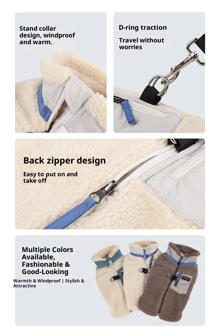 Sherpa-Lined Dog Vest – Winter Coat for Small Breeds
